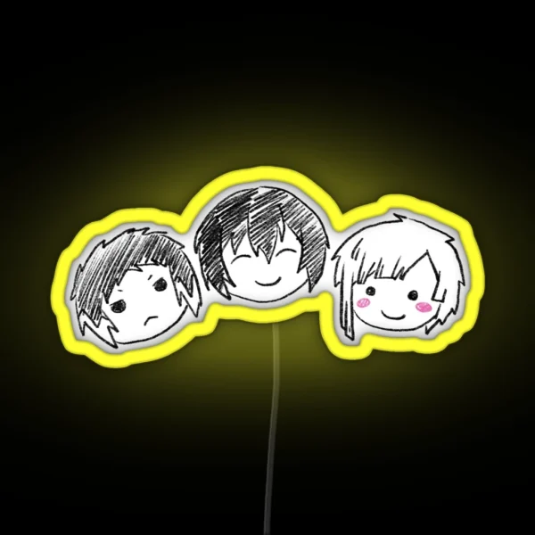 Wan Akutagawa Dazai Atsushi Drawn RGB Neon Sign