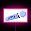 Neon pink wand with intricate details illuminated in RGB