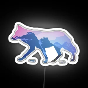 Wandering Coyote Lovely And Colorful Mountain Scene RGB Neon Sign