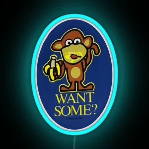 Want Some Cute Monkey Graphic Funny Led RGB Neon Sign