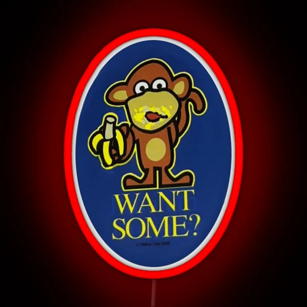 Want Some Cute Monkey Graphic Funny Led RGB Neon Sign