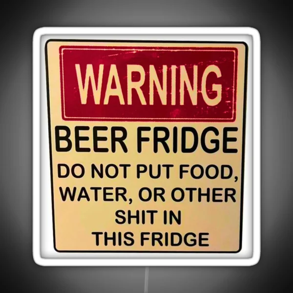 Warning Beer Fridge Drinks Cocktail Beer RGB Neon Sign