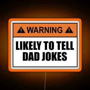 Warning Dad Jokes RGB Neon Sign