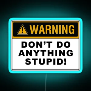 Warning Don T Do Anything Stupid RGB Neon Sign