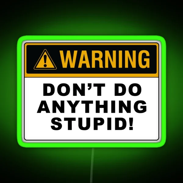 Warning Don T Do Anything Stupid RGB Neon Sign