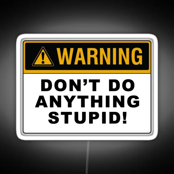 Warning Don T Do Anything Stupid RGB Neon Sign