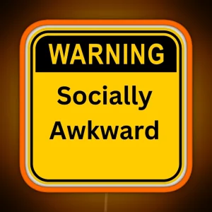Warning Socially Awkward RGB Neon Sign
