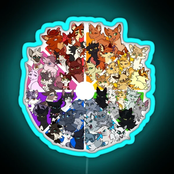Warrior Cats Color Wheel RGB Neon Sign