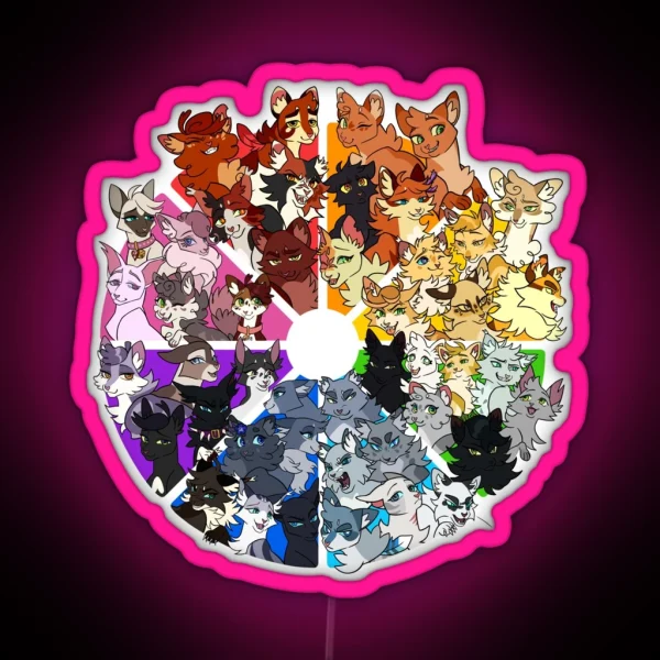 Warrior Cats Color Wheel RGB Neon Sign