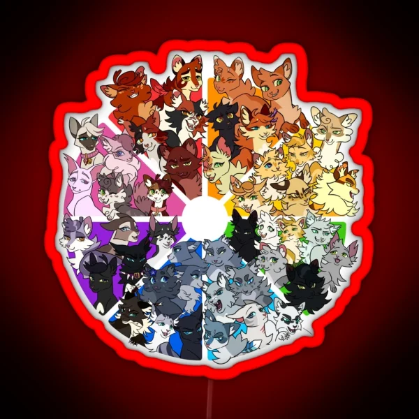 Warrior Cats Color Wheel RGB Neon Sign