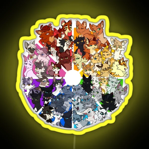 Warrior Cats Color Wheel RGB Neon Sign