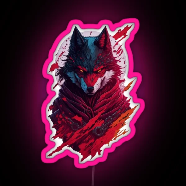 Warrior Wolf RGB Neon Sign