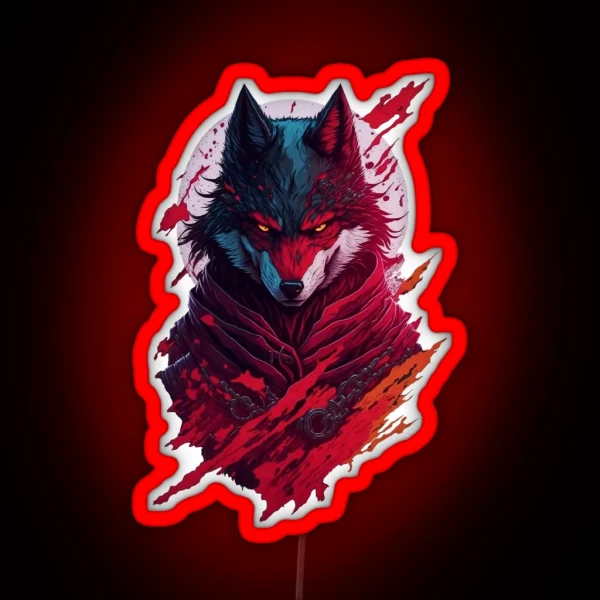 Warrior Wolf RGB Neon Sign