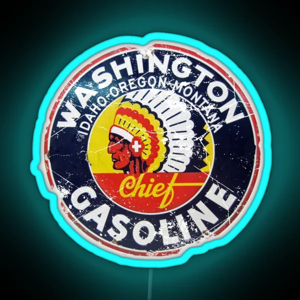 Washington Gasoline RGB Neon Sign
