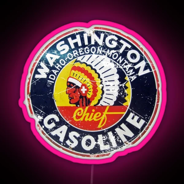 Washington Gasoline RGB Neon Sign