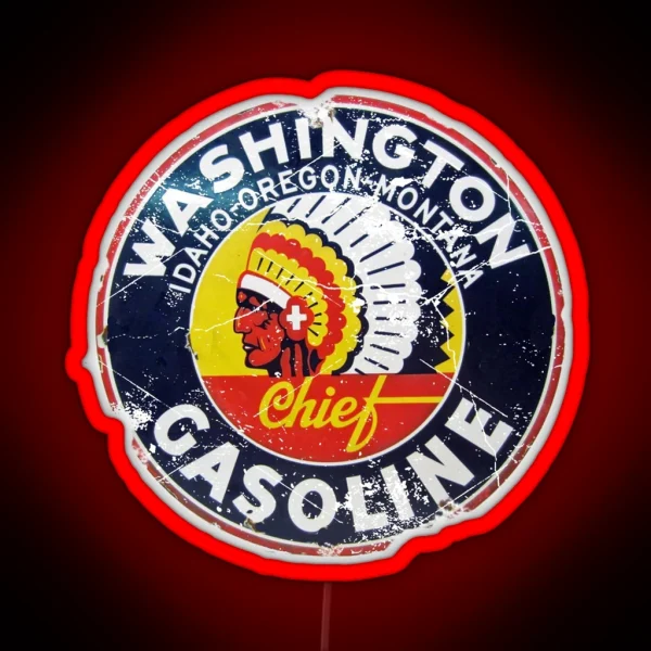 Washington Gasoline RGB Neon Sign