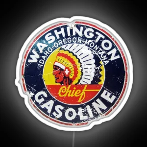 Washington Gasoline RGB Neon Sign