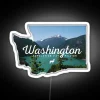 Neon sign in Washington state with vibrant RGB colors.