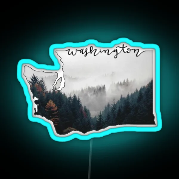 Washington State Forest RGB Neon Sign