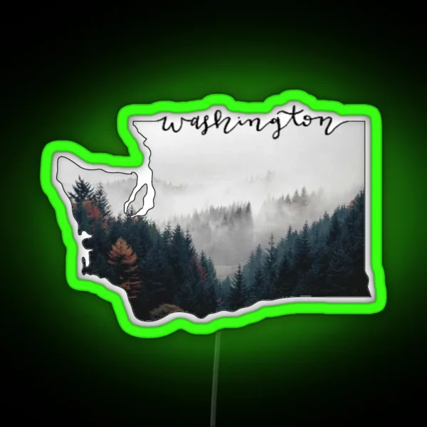 Washington State Forest RGB Neon Sign