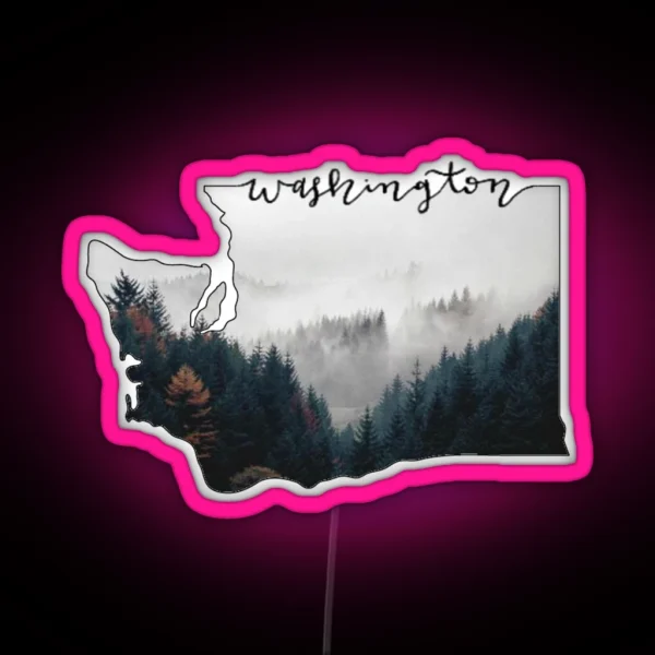 Washington State Forest RGB Neon Sign