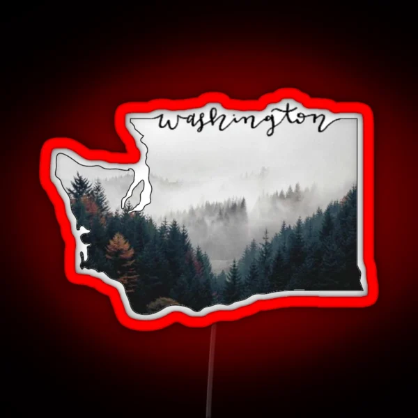 Washington State Forest RGB Neon Sign