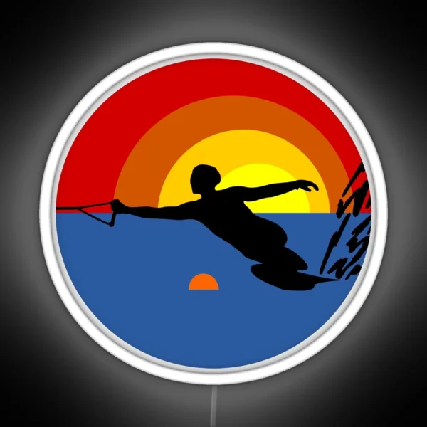 Water Ski Slalom Skier RGB Neon Sign