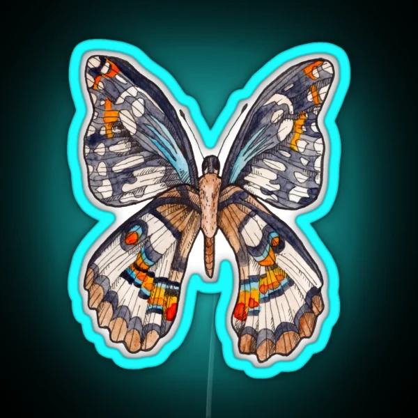 Watercolor Butterfly RGB Neon Sign