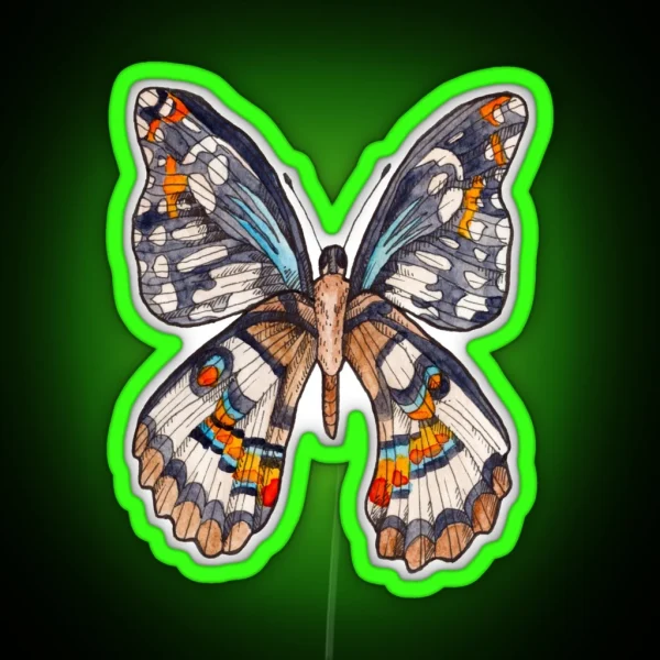Watercolor Butterfly RGB Neon Sign