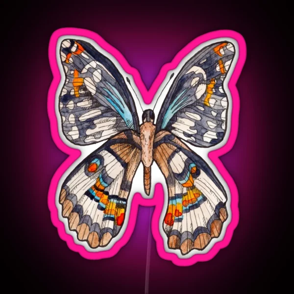 Watercolor Butterfly RGB Neon Sign
