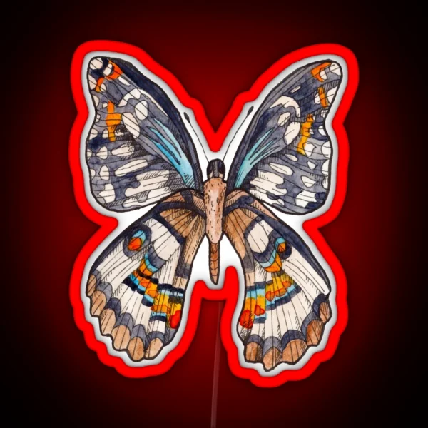 Watercolor Butterfly RGB Neon Sign