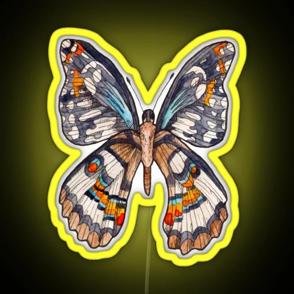 Watercolor Butterfly RGB Neon Sign