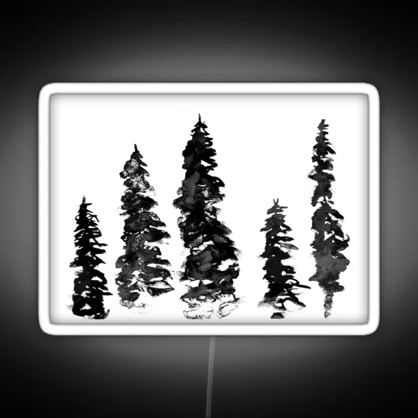 Watercolor Fir Trees RGB Neon Sign