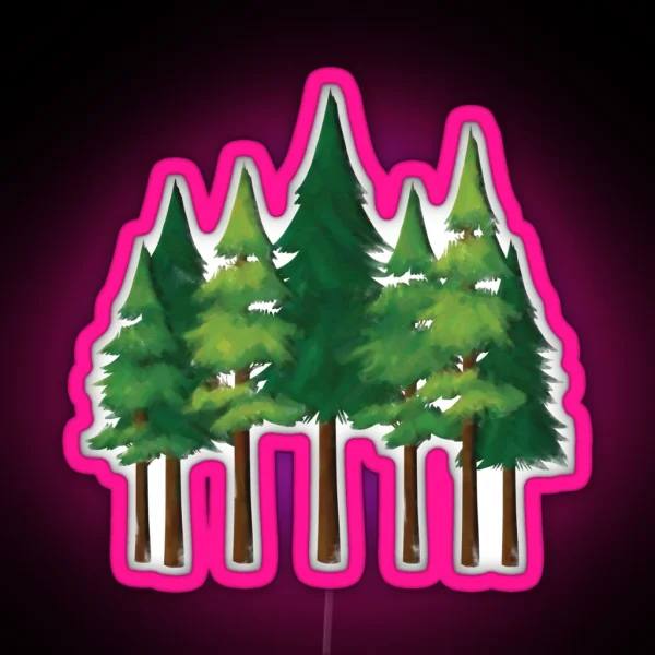 Watercolor Forest Into The Pines RGB Neon Sign