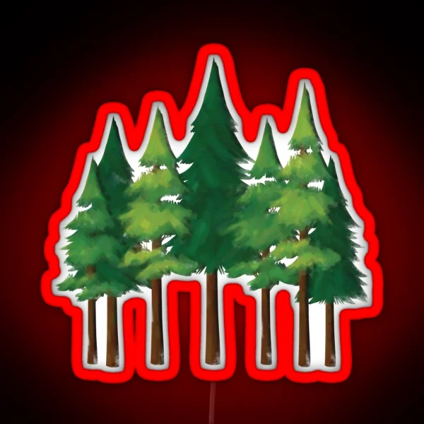 Watercolor Forest Into The Pines RGB Neon Sign