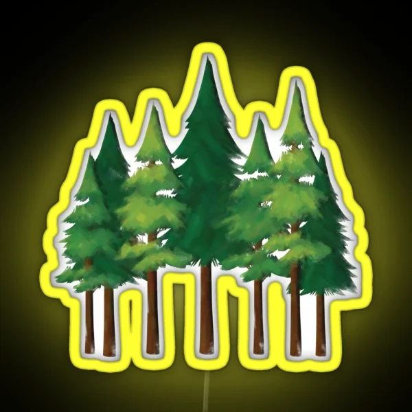 Watercolor Forest Into The Pines RGB Neon Sign