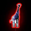 Neon-colored galaxy design on a giraffe with watercolor effect