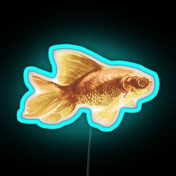 Watercolor Goldfish On Pink RGB Neon Sign