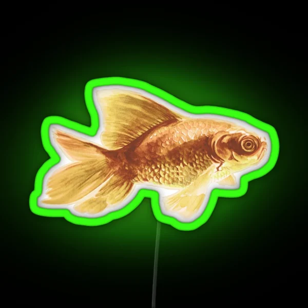 Watercolor Goldfish On Pink RGB Neon Sign