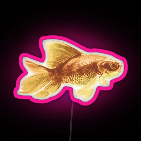 Watercolor Goldfish On Pink RGB Neon Sign