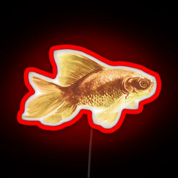 Watercolor Goldfish On Pink RGB Neon Sign