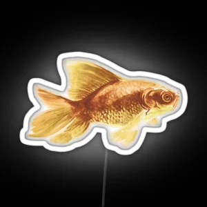 Watercolor Goldfish On Pink RGB Neon Sign