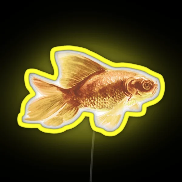 Watercolor Goldfish On Pink RGB Neon Sign