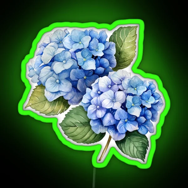 Watercolor Hydrangeas RGB Neon Sign