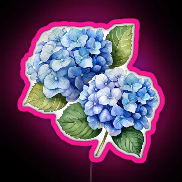 Watercolor Hydrangeas RGB Neon Sign