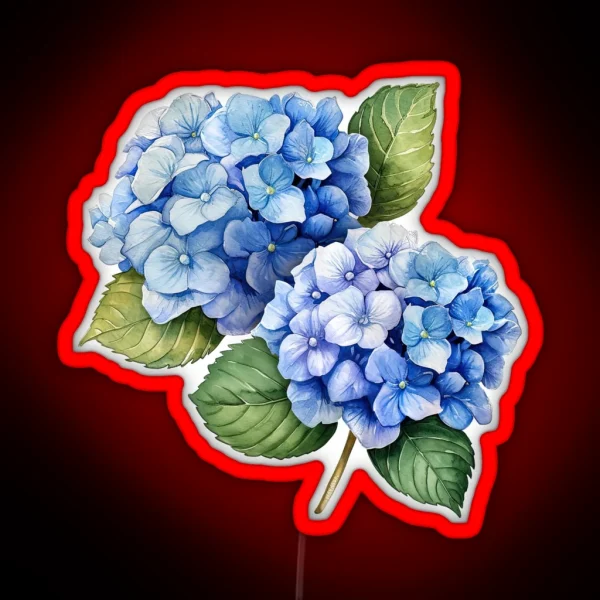 Watercolor Hydrangeas RGB Neon Sign