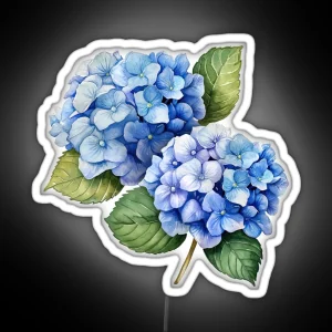 Watercolor Hydrangeas RGB Neon Sign