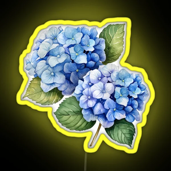Watercolor Hydrangeas RGB Neon Sign