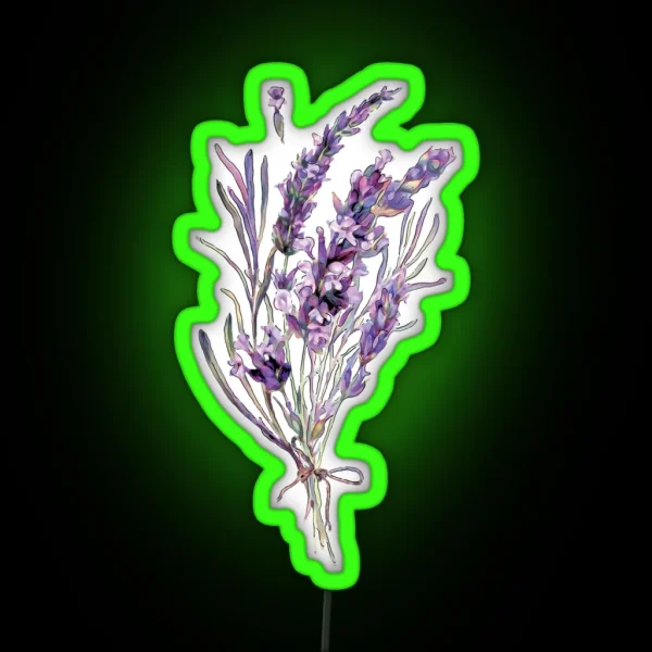 Watercolor Lavender Bouquet RGB Neon Sign