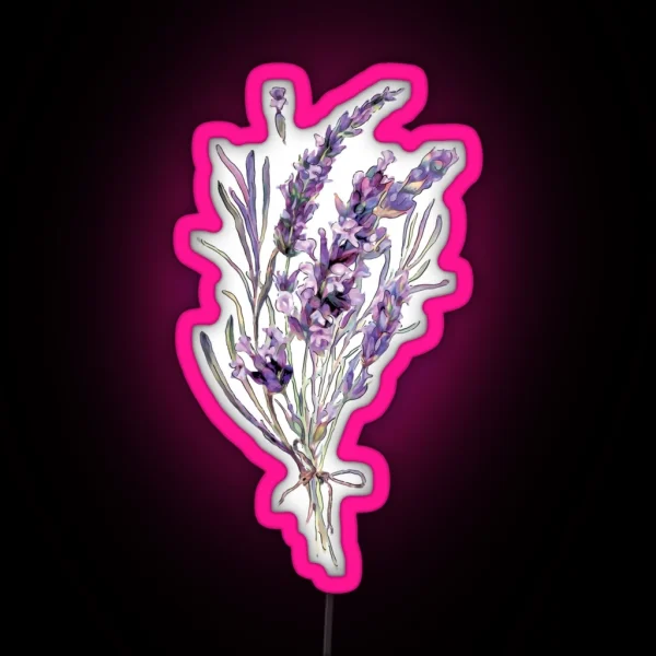 Watercolor Lavender Bouquet RGB Neon Sign